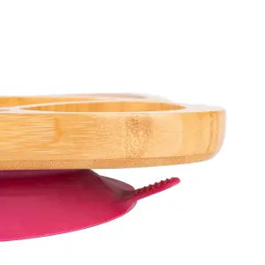 Tiny Dining - Children's Bamboo Suction Fox Plate - Red