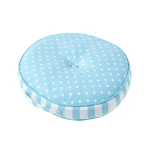 Homescapes Blue & White Polka Dots Round Floor Cushion