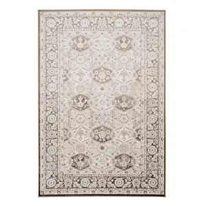 Beige Ornate Traditional Bedroom Living Area Rug 200x290cm