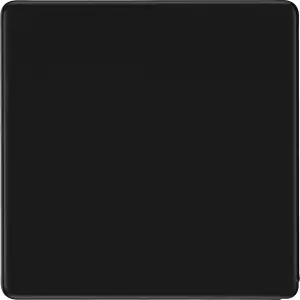 BG Screwless Flatplate Matt Black, Single Blank Plate