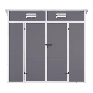 Waterproof Outdoor Storage Shed Garden Storage Tool Shed Lockable Door,Light Grey