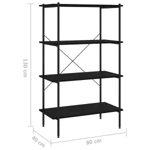 Berkfield 4-Tier Shelving Unit Black 80x40x130 cm