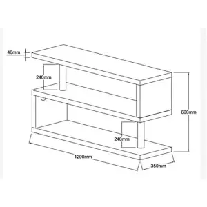 Miami Wooden S Shape TV Stand In Rustic Oak