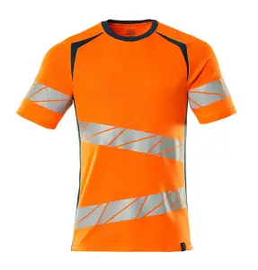 Mascot Accelerate Safe Modern Fit T-shirt (Hi-Vis Orange/Dark Petroleum)  (Large)