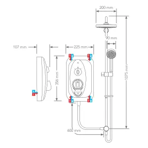 Mira Sprint dual Matt White Chrome effect Electric Shower, 10.8kW