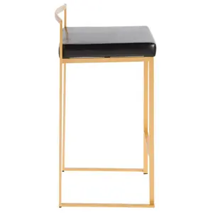 Daggett 68.5cm Bar Stool (Set of 2) Gold / Black / Counter Stool (27" Seat Height)