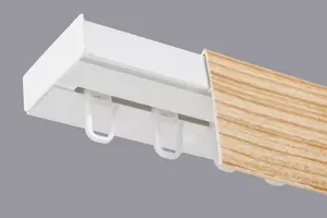 Single Curtain Ceiling Rail Track PCV 180 cm (L) HOOKS + PINE COVER