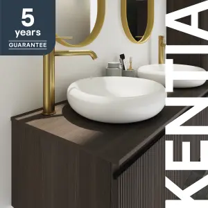 GoodHome Kentia Plywood Bathroom Basin vanity worktop (T)1.2cm x (D)45.2cm x (L)120.4cm