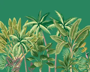 Origin Murals Tropical Palm Trees Green Matt Smooth Paste the Wall 350cm wide x 280cm high