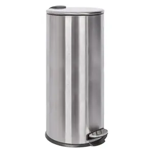 Stainless Steel Step On Waste Bin - 30L Brushed