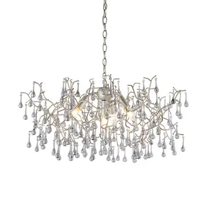 Luminosa Rimini 4 Light Ceiling Pendant Aged Silver Paint & Smokey Grey Tinted Glass