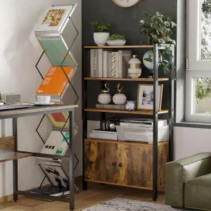 HOMCOM Multifunctional Bookshelf Storage Cabinet Bookcase w/ Shelves & Cupboard