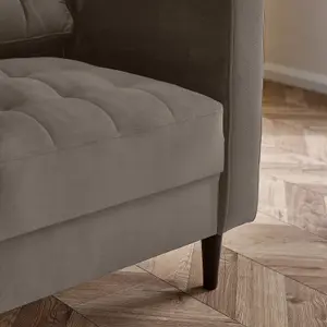 Furniturebox UK Jolene Mink Light Grey Velvet Armchair