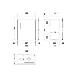 Vault 400mm Single Bathroom Vanity with Integrated Vitreous China Basin Gloss White