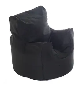 Cotton Twill Black Bean Bag Arm Chair Toddler Size