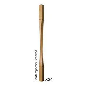 Oak Spindle Contemporary Grooved 41mm x 41mm x 900mm - 24 Pack UK Manufactured Traditional Products Ltd