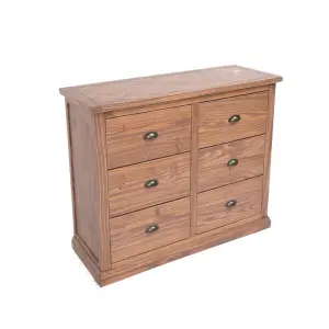 Tirolo 6 Drawer Chest of Drawers Brass Cup Handle