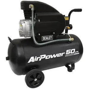 50L Heavy Duty Direct Drive Air Compressor with 2hp Induction Motor and Twin Gauges