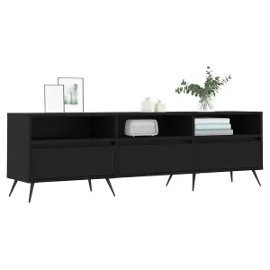 Berkfield TV Cabinet Black 150x30x44.5 cm Engineered Wood