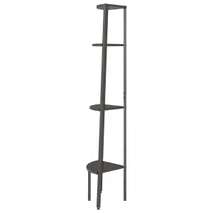 Berkfield 4-Tier Corner Shelf Black 45.5x31.5x150 cm