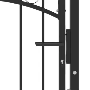 Berkfield Fence Gate with Arched Top Steel 100x100 cm Black