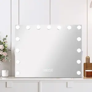 Matteo Hollywood Vanity Mirror Makeup Mirror 18 LED Dimmable Bulbs 3 Colour Bedroom Cosmetic Mirror Table and Wall MT008058-1