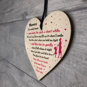 Mummy Gift From Baby New Mummy Gift Wooden Heart Mum Poem Gift From Daughter Son