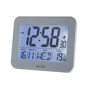 Digitally Quartz Movement / Crystal Alarm Tabletop Clock Grey