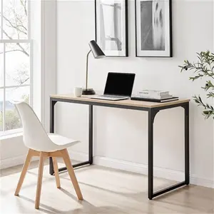 Furnitureboxuk - Kendrick 120cm Melamine Coated Home Office Computer Desk With Black Legs - Light Oak