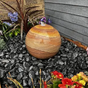 Sandstone Sphere 30cm Natural Stone Solar Water Feature