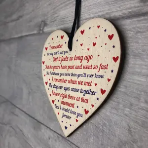 Handmade Boyfriend Girlfriend Husband Wife Gift Wooden Heart Valentines Day Gift Keepsake