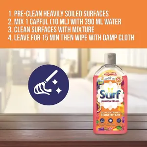 Surf Concentrated Disinfectant Multi-Purpose Cleaner Passion Bloom 240ml - Pack of 6