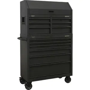 12 Drawer Combination Tool Chest with UK Mains Power Bar - Black - 1000 x 458 x 1612mm