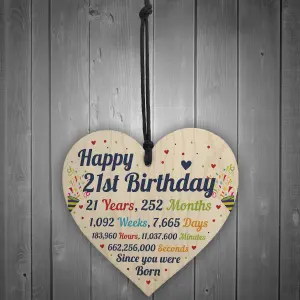 Red Ocean 21st Birthday Gift For Boys Wooden Heart 21st Birthday Gift For Girls 21st Birthday Decorations