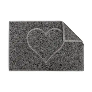 Heart Large Embossed Doormat in Grey with Open Back