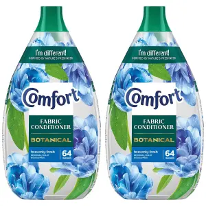 Comfort Botanical Fabric Conditioner Heavenly Fresh Softner 960ml 64 Washes, 2pk