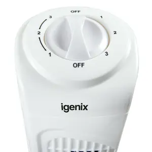 Igenix DF0029 Tower Fan, Oscillating, 29 Inch, 3 Speed Settings with Auto Shut Off, White