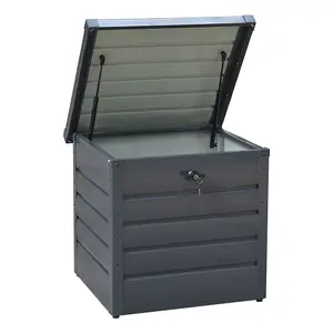 200L Lockable Metal Outdoor Garden Storage Box Without Wheels in Anthracite