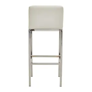 Madeline Upholstered Counter Stool with Metal Frame Silver / White