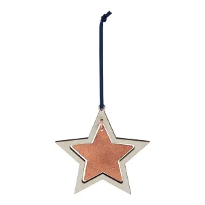 Copper effect Metal & wood Star Hanging decoration