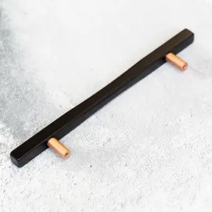 160mm Black/Copper T-Bar Handle