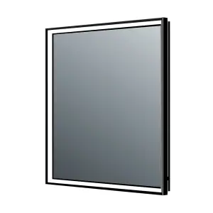 Solstice Black LED Illuminated Backlit Bathroom Mirror (H)800mm (W)600mm