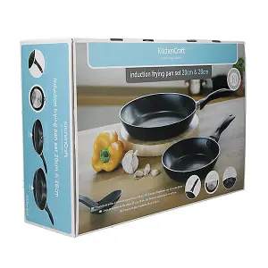 KitchenCraft Non Stick Induction Frying Pan Set in Gift Box, 28cm & 20cm