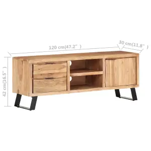 Berkfield TV Cabinet 120x30x42 cm Solid Acacia Wood with Live Edges