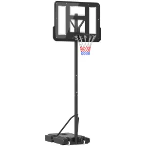 HOMCOM Basketball Stand 160-305cm Adjustable Basketball Hoop w/ Moving Wheels