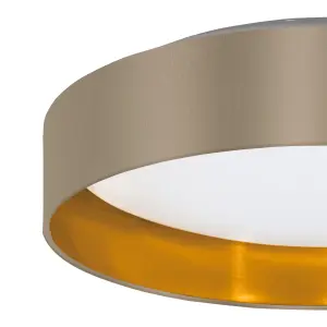 Eglo Maserlo 2 LED Cappuccino Fabric Ceiling Light