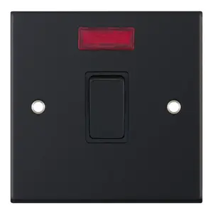 Selectric DSL11-16 Double Pole Switch with Neon 20A (Matt Black)