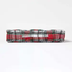 Homescapes Cotton Macduff Tartan Floor Cushion, 50 x 50 cm