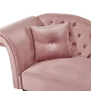 Left Hand Chaise Lounge Velvet Pink LATTES