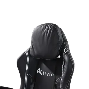 Alivio 360 Swivel Gaming Chair with Footrest Lumbar Support Back Support - Black